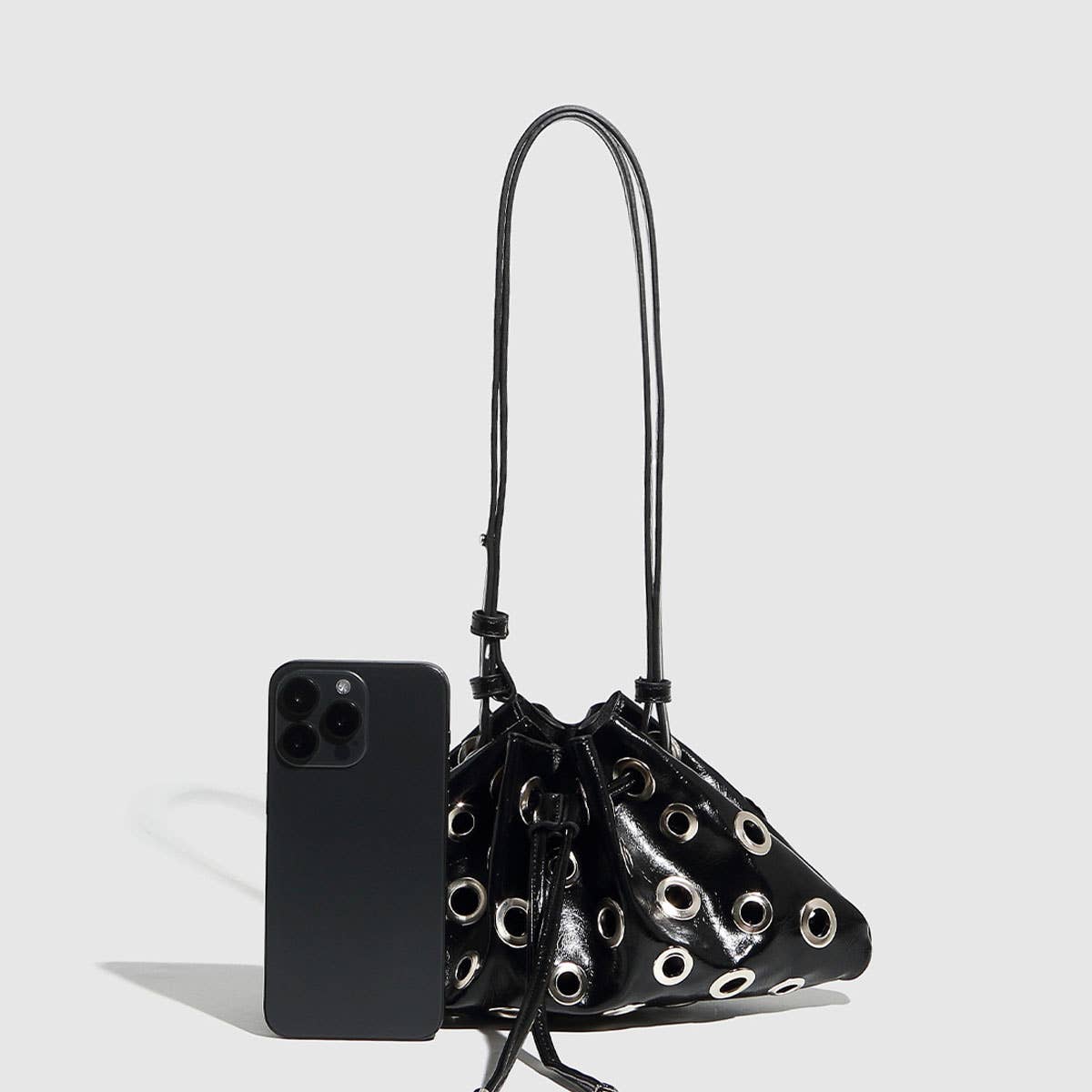 Metal Eyelet Bucket Bag