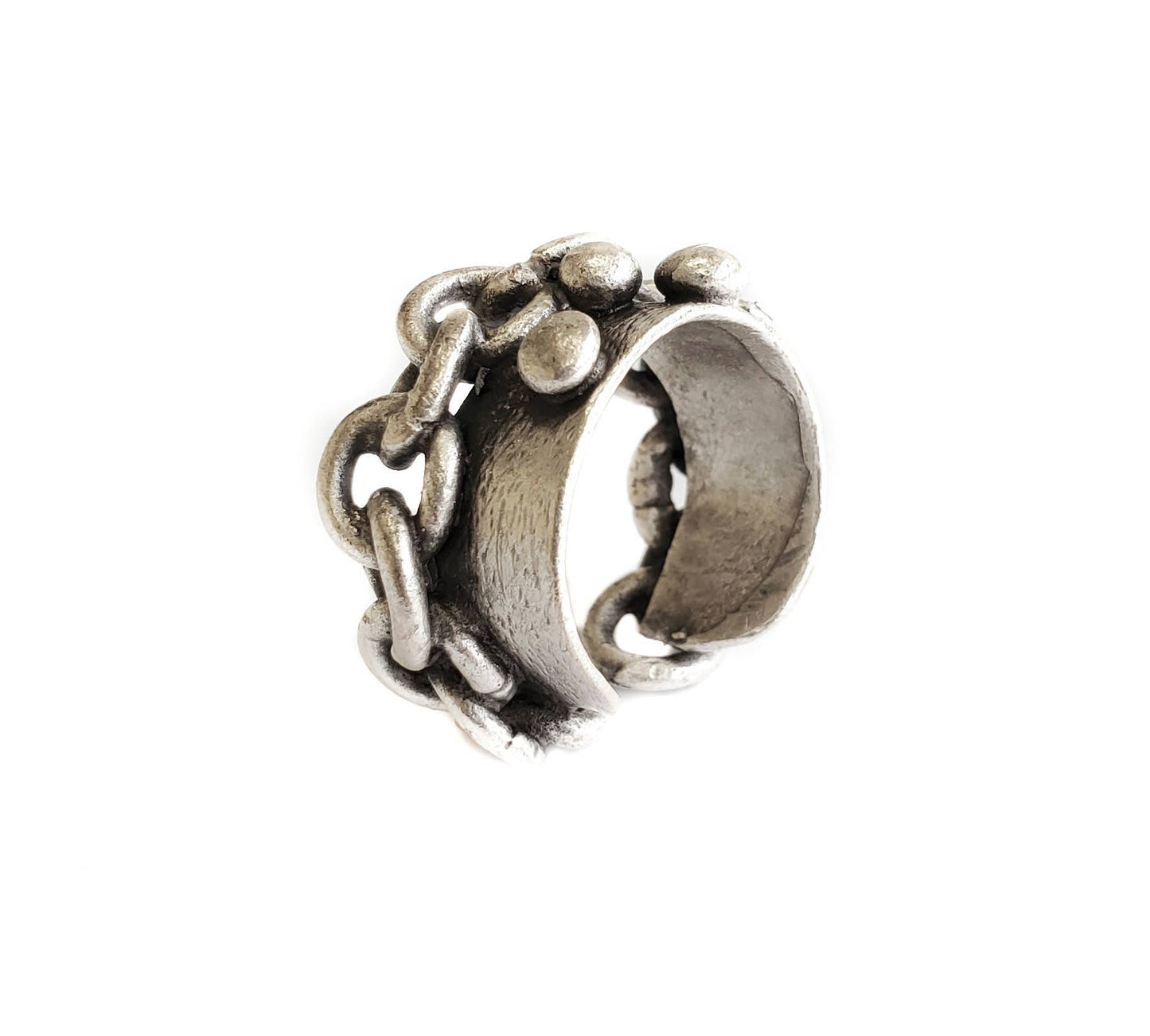 Handmade Brass Ring In Silver Plating