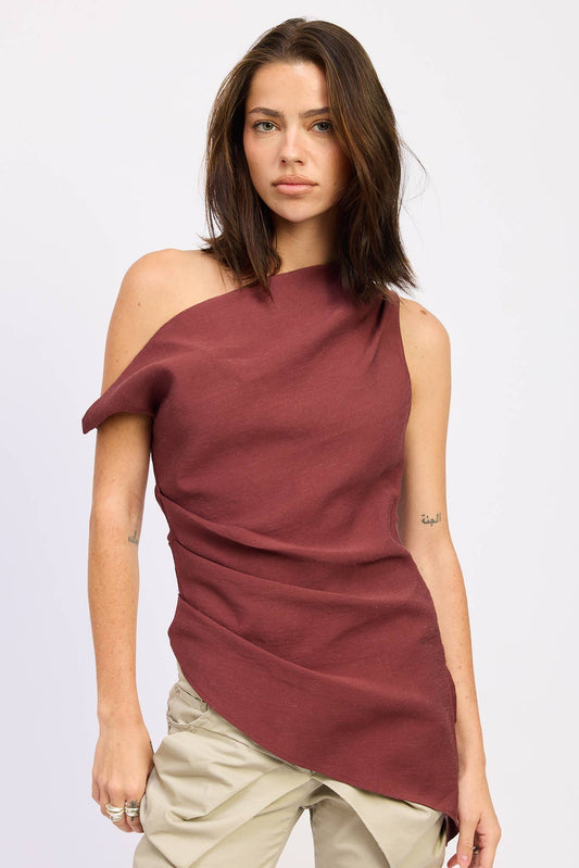 Faline Asymmetrical Off The Shoulder Top
