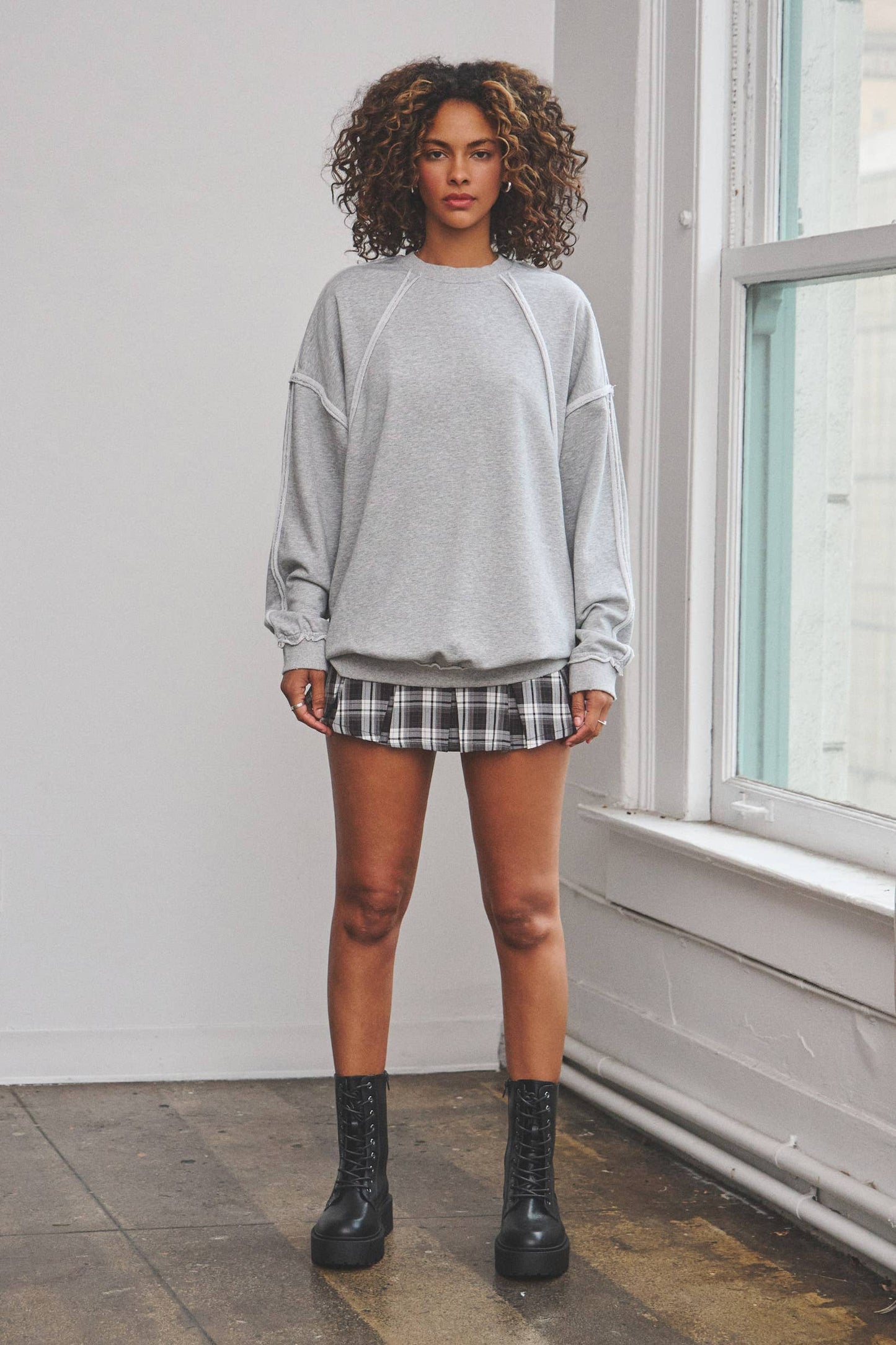 Fahima Checkered Micro Skort