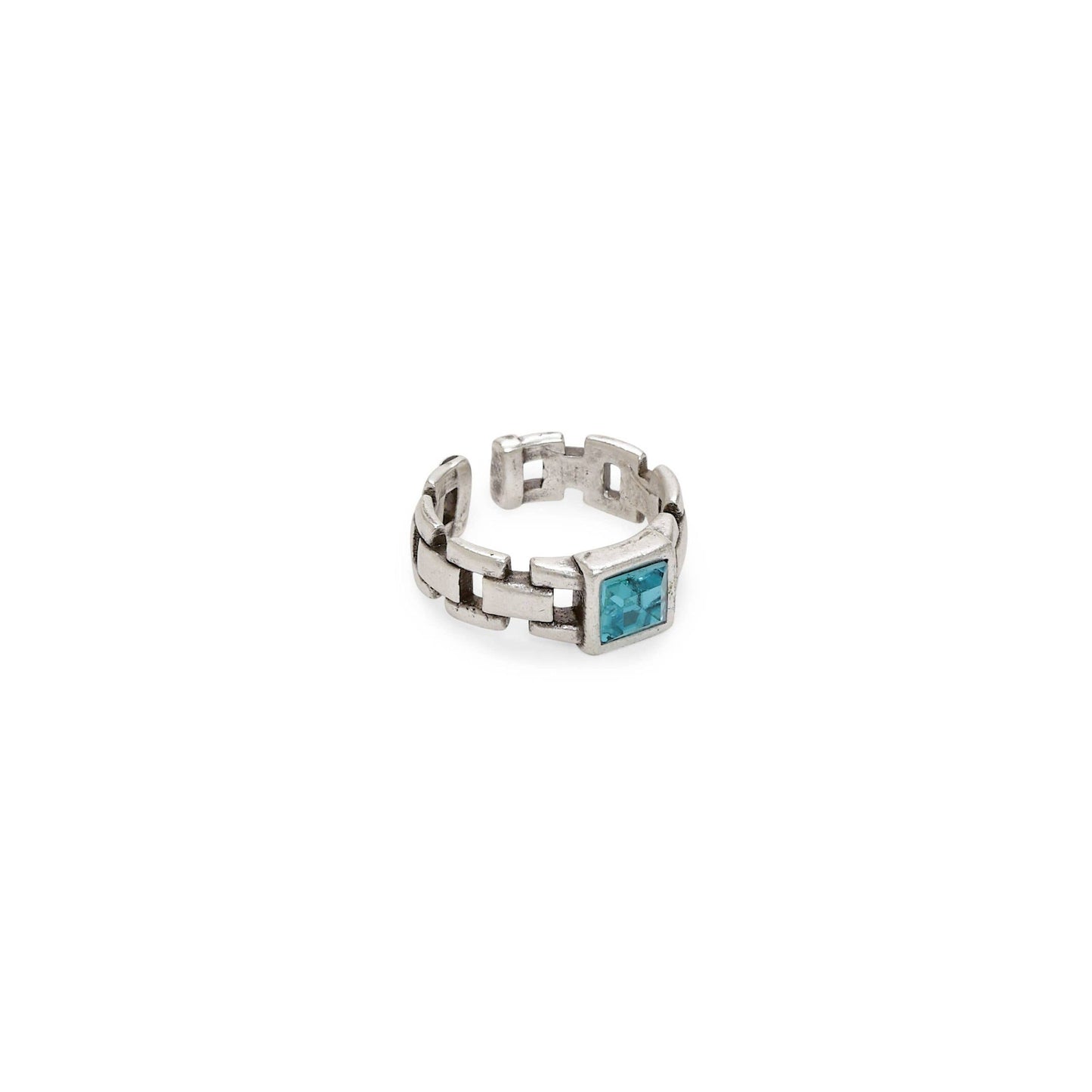 Handmade 925 Silver Plated Crystal Brass Ring