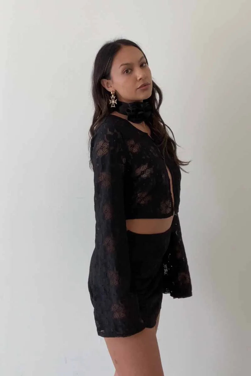 Flora Floral Lace Mini Skirt