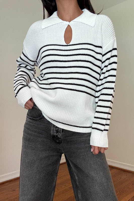 Francine Striped Collar Sweater