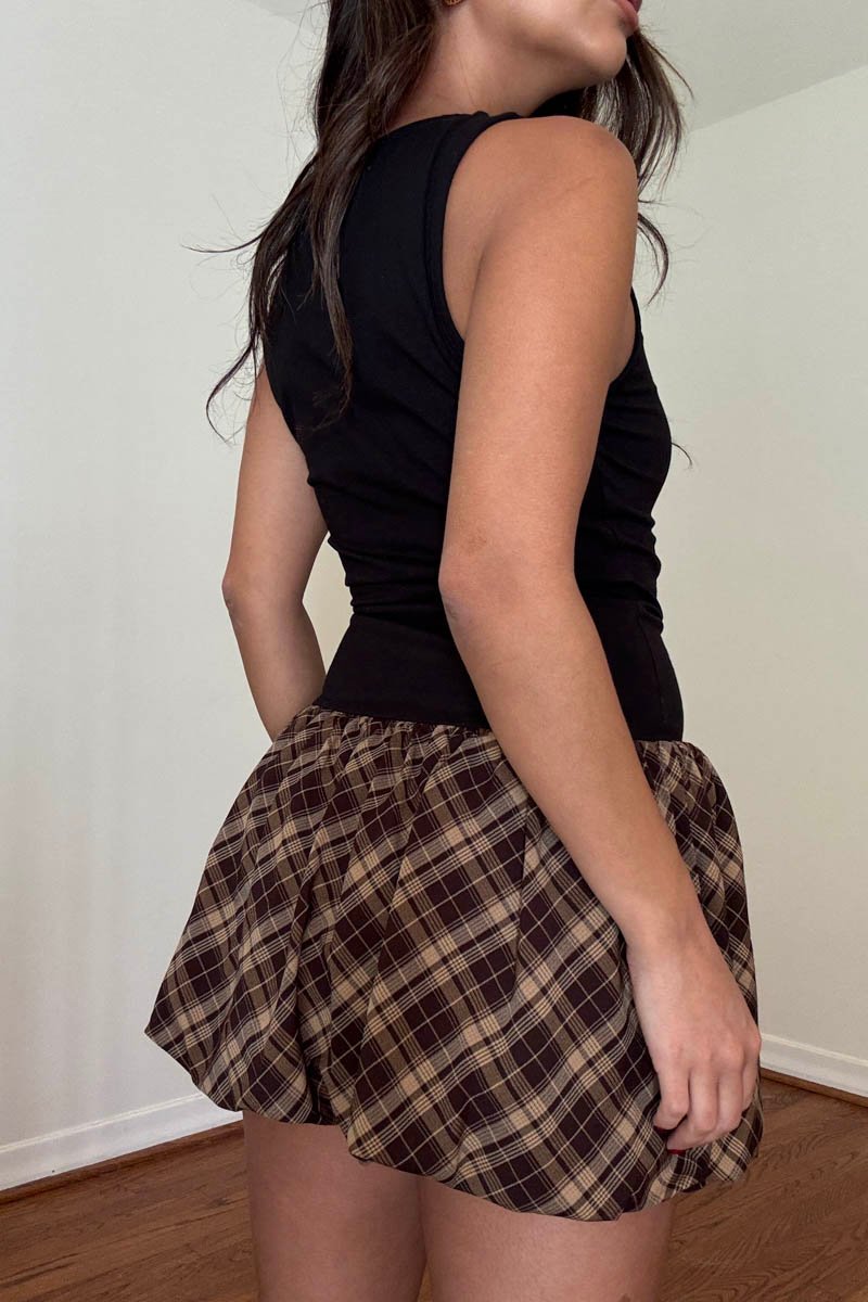 Fredericka Plaid Bubble Mini Dress