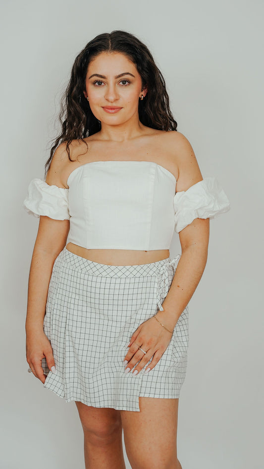 Avery Puff Sleeve Corset Top