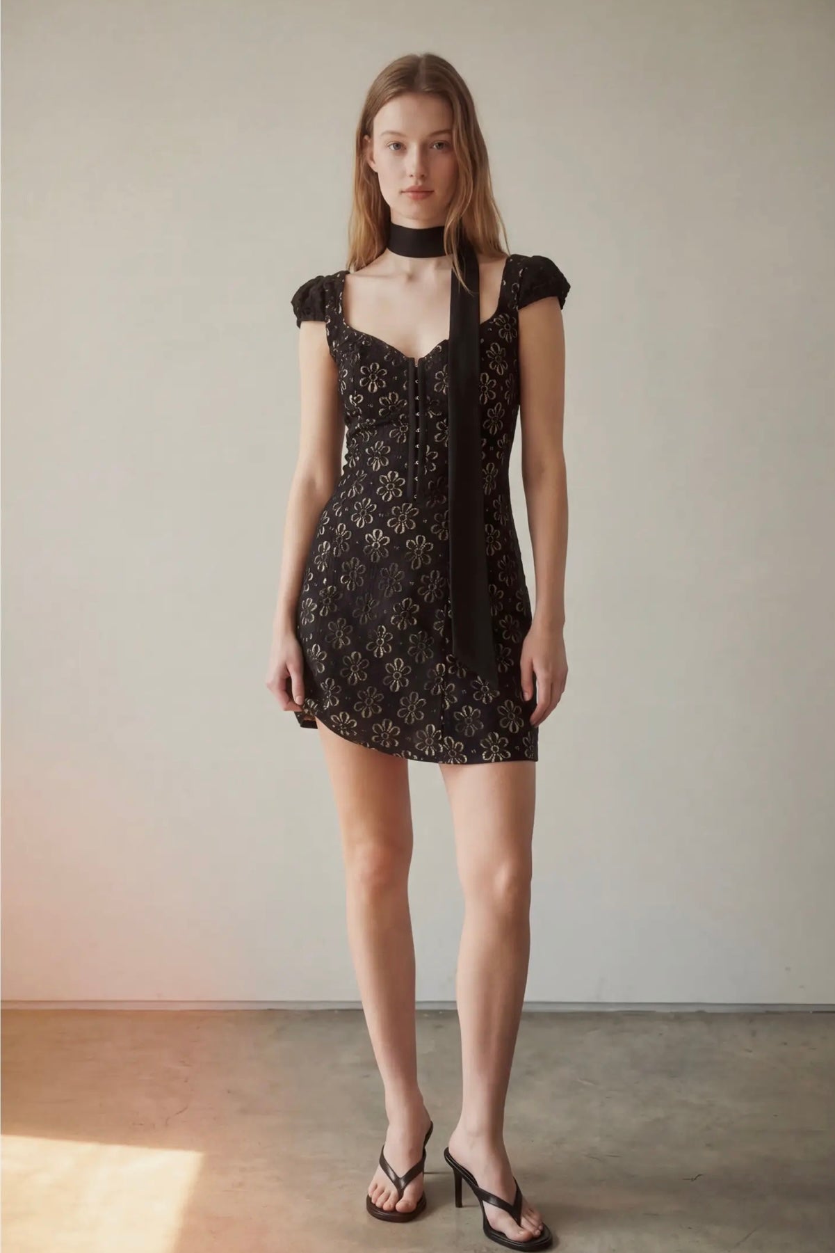 Juniper Cap Sleeve Floral Lace Mini Dress