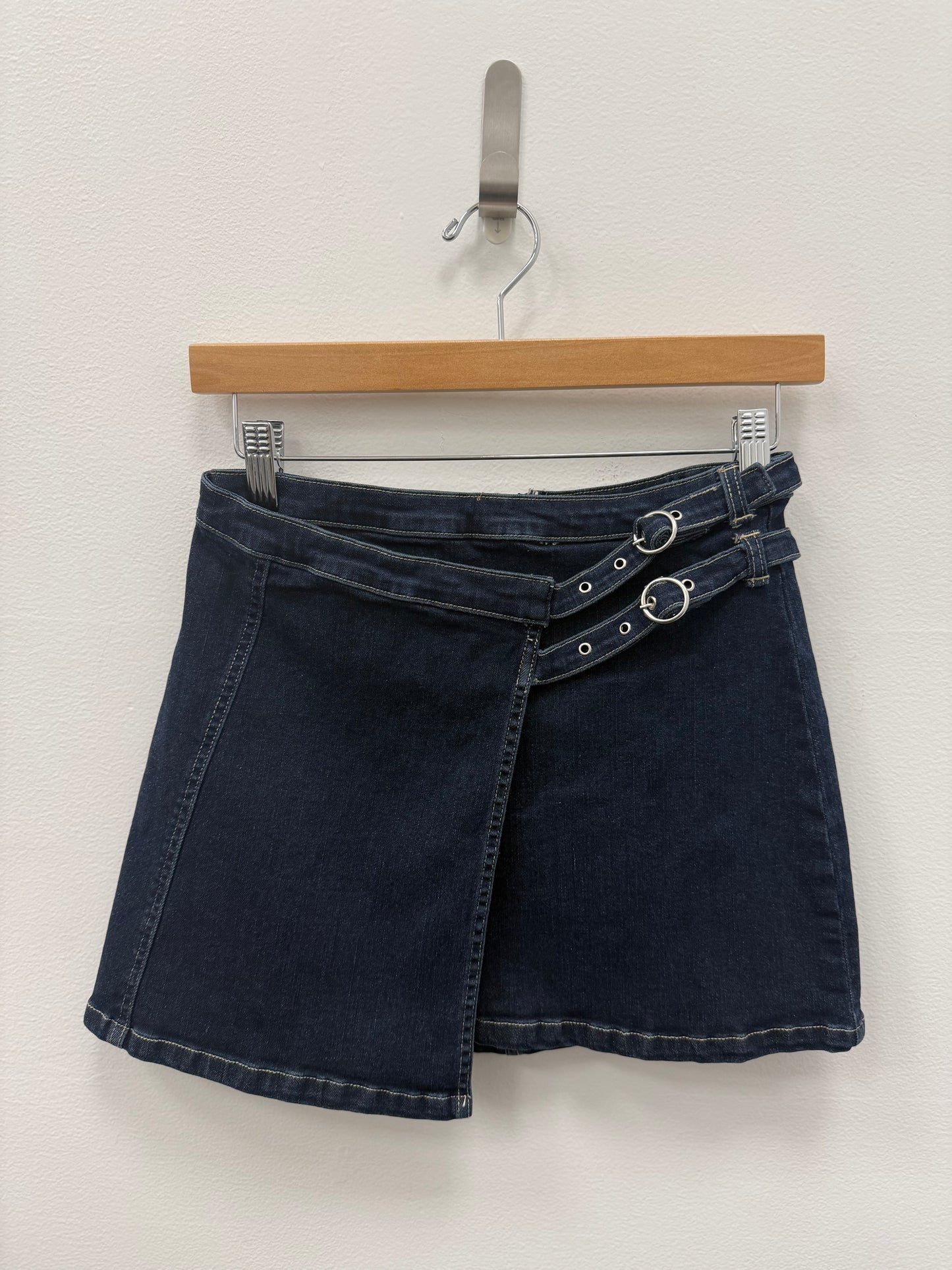 Gail Buckle Denim Mini Skirt