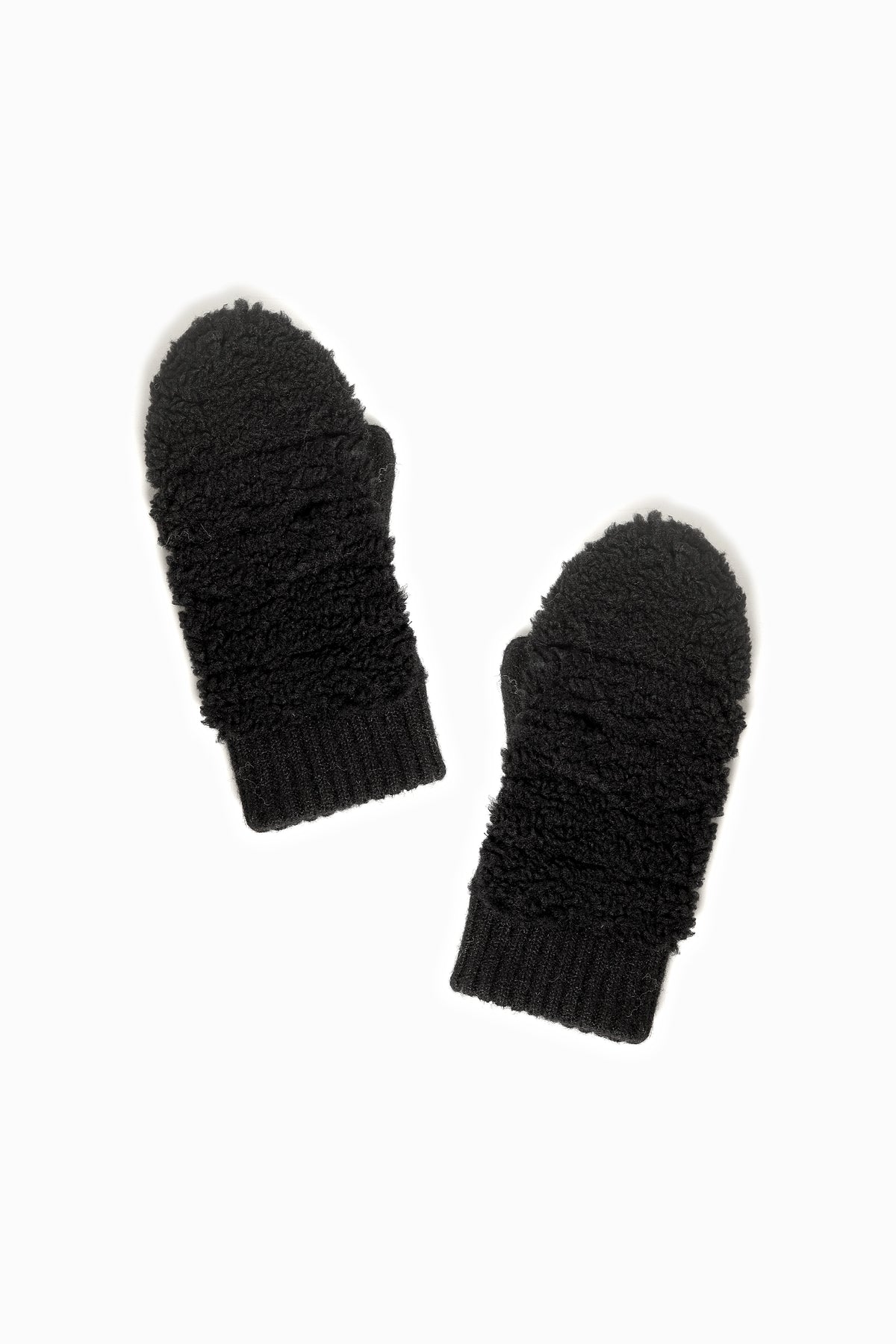 Look By M Knit Cuff Sherpa Mittens