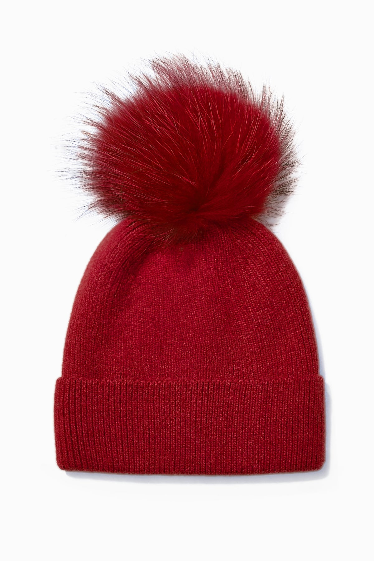 Look By M Basic Ribbed Knit Pom Pom Beanie
