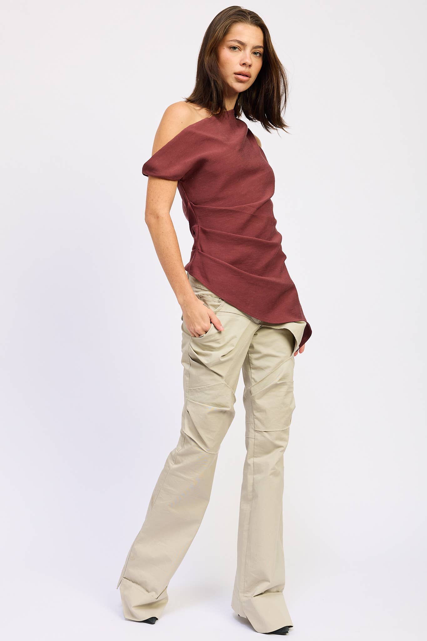 Faline Asymmetrical Off The Shoulder Top