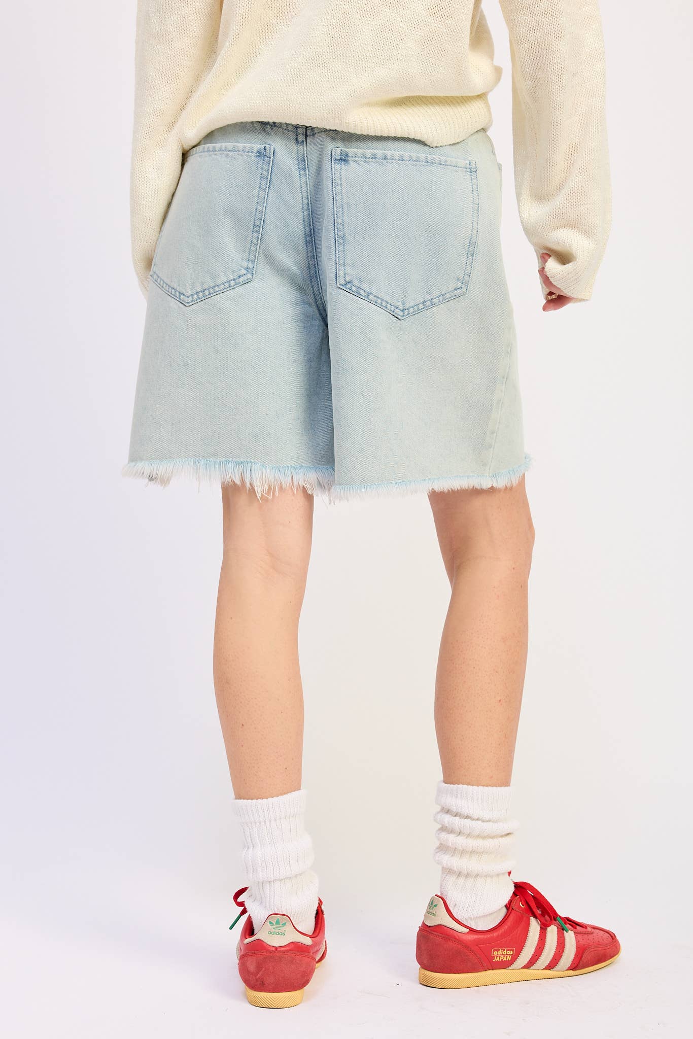 Ivy Distressed Denim Bermuda Shorts