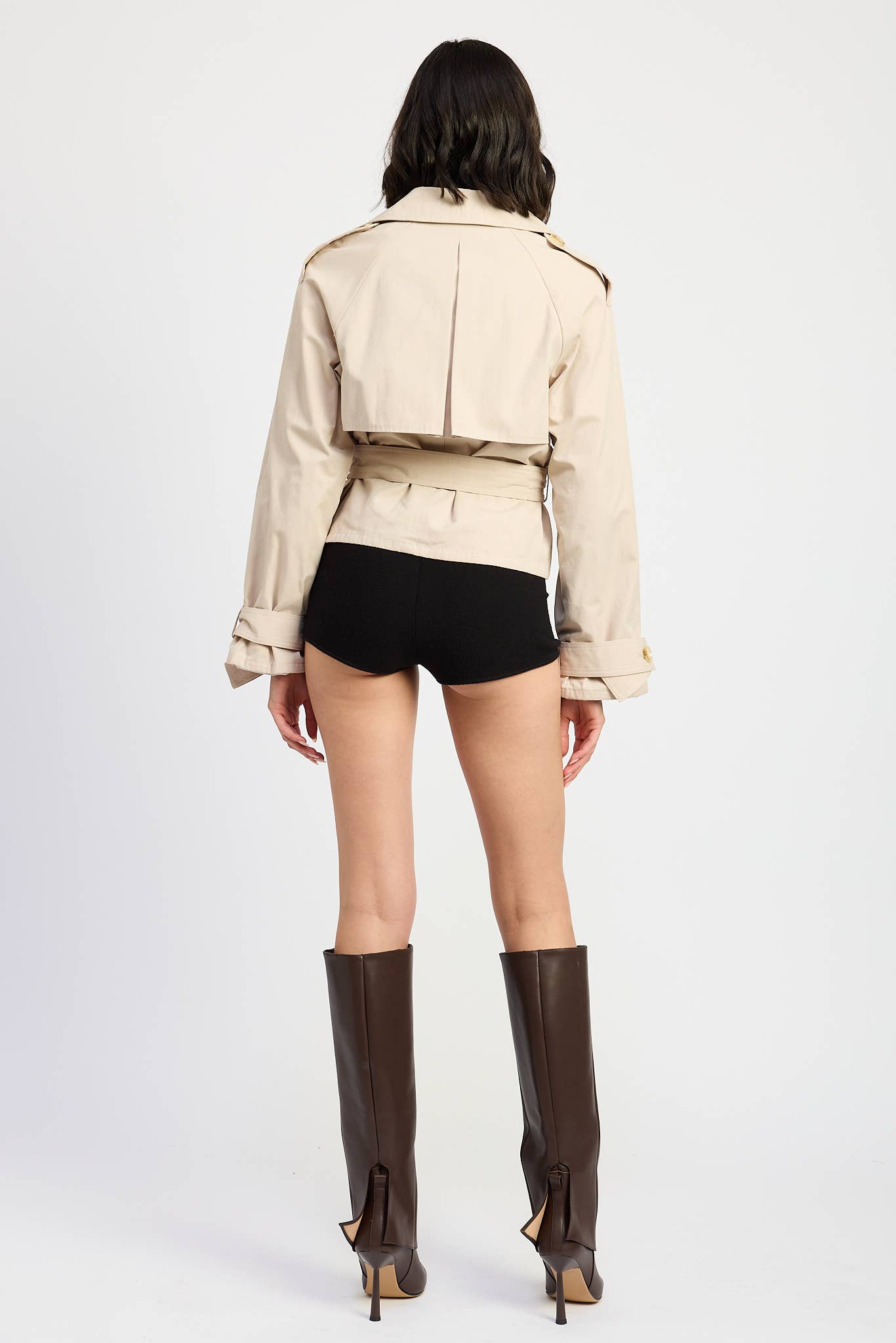 Isadora Layered Cropped Trench Coat