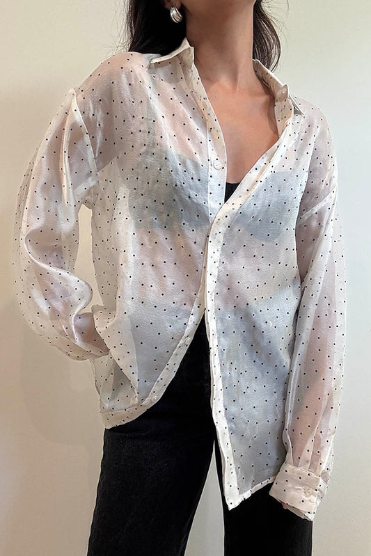 Finola Polka Dot Button Up