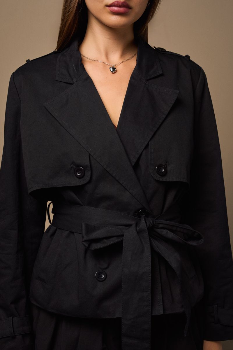 Fia Cropped Trench Coat