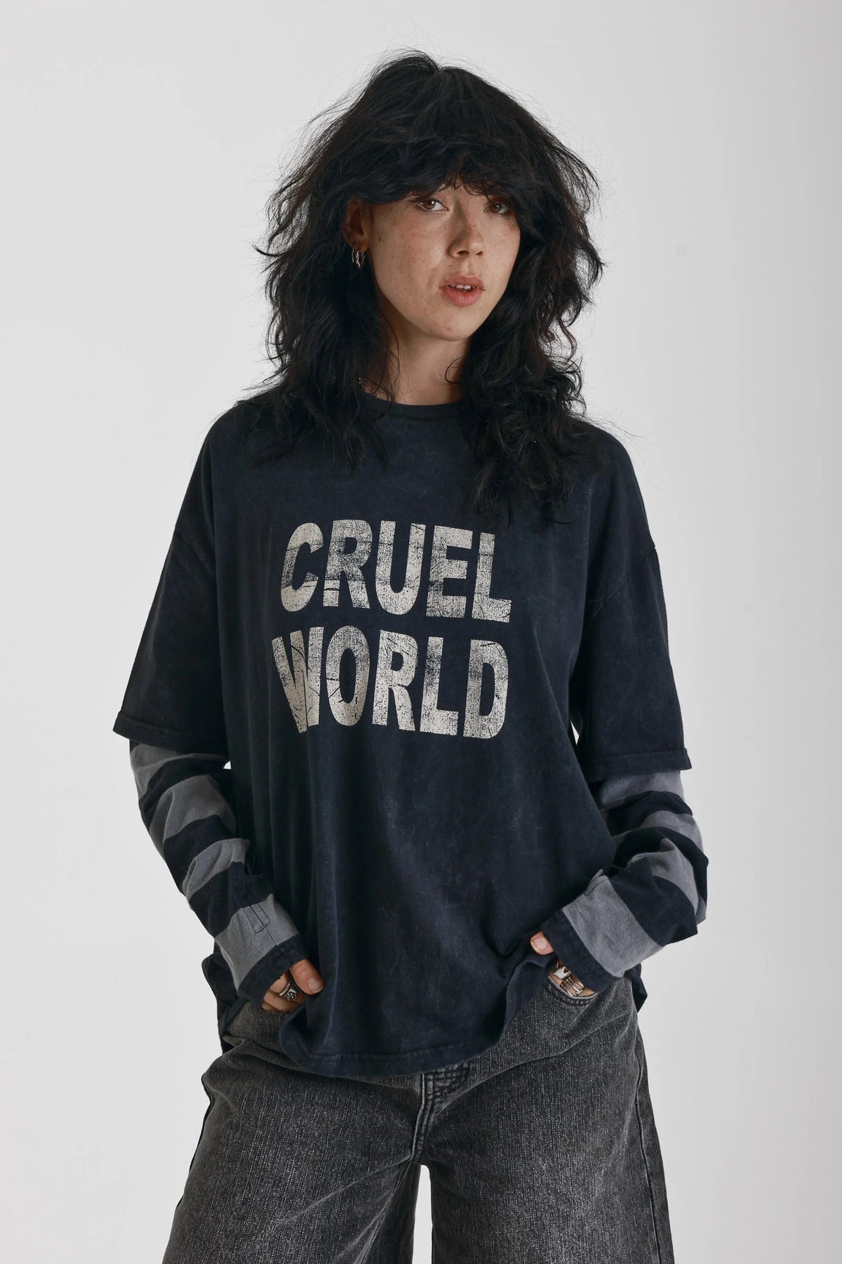 The Ragged Priest Cruel World Long Sleeve Graphic T-Shirt