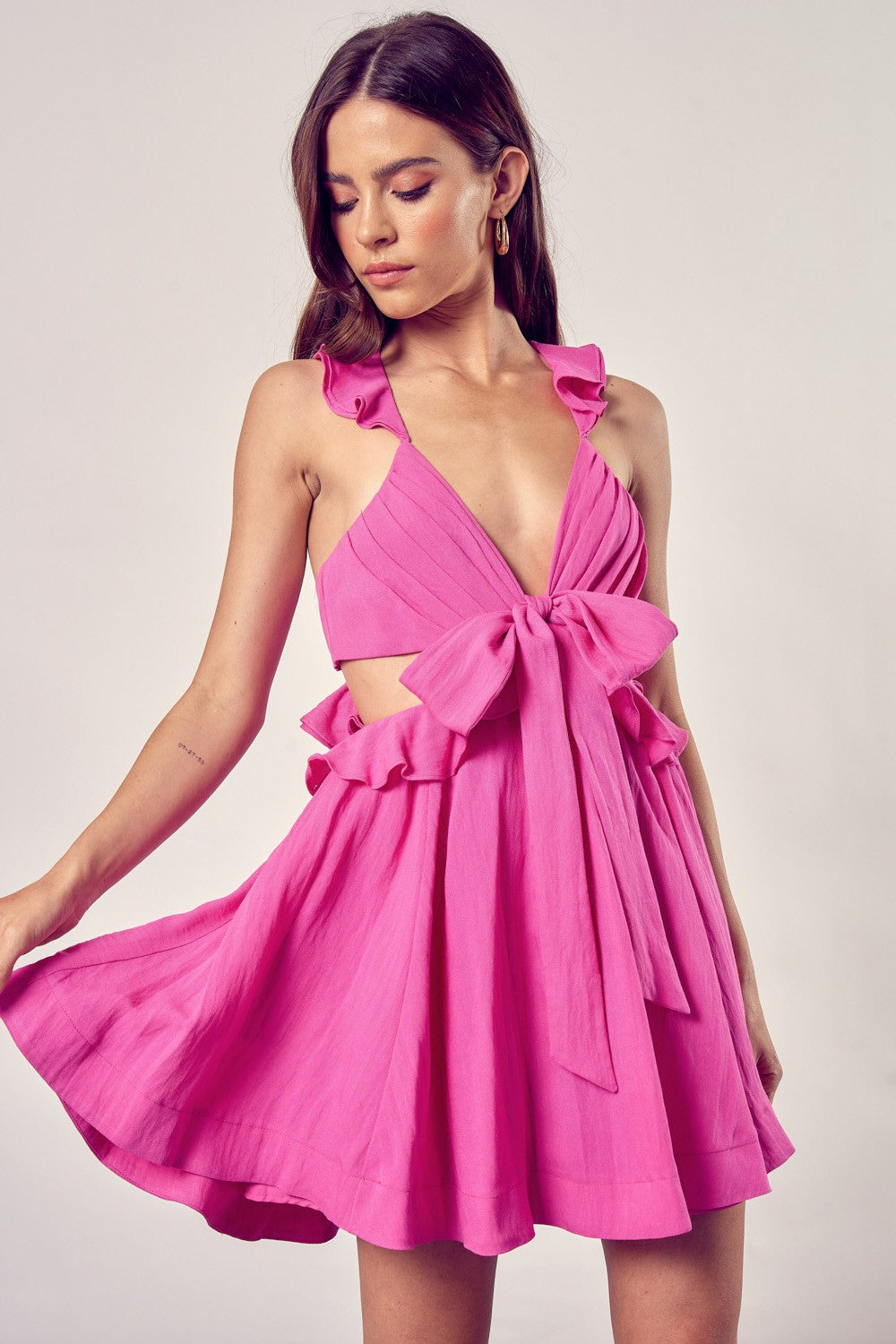 Alisha Ruffle Cut Out Dress