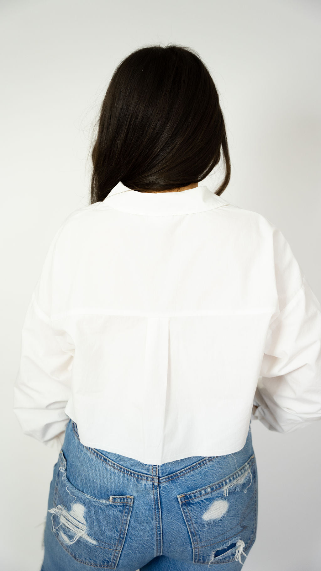 Candace Cropped Button Up Top