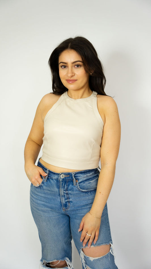 Camila Vegan Halter Crop Top