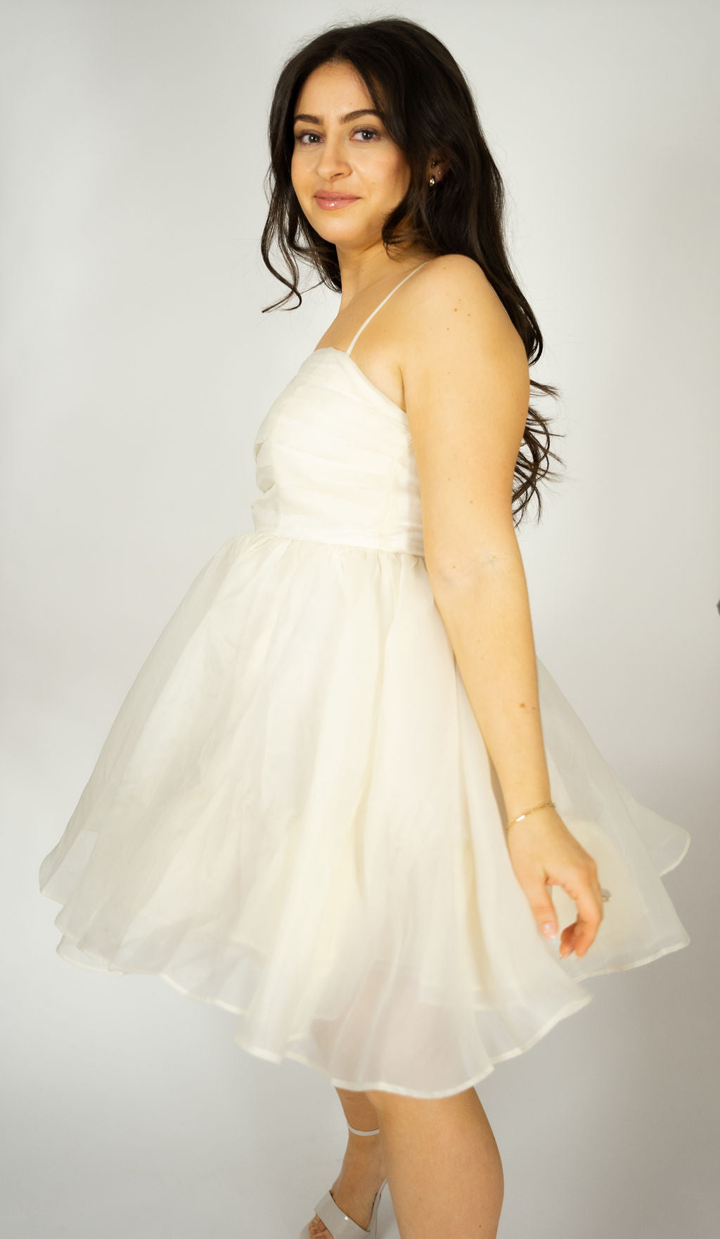 Cora Pleated Organza Dress