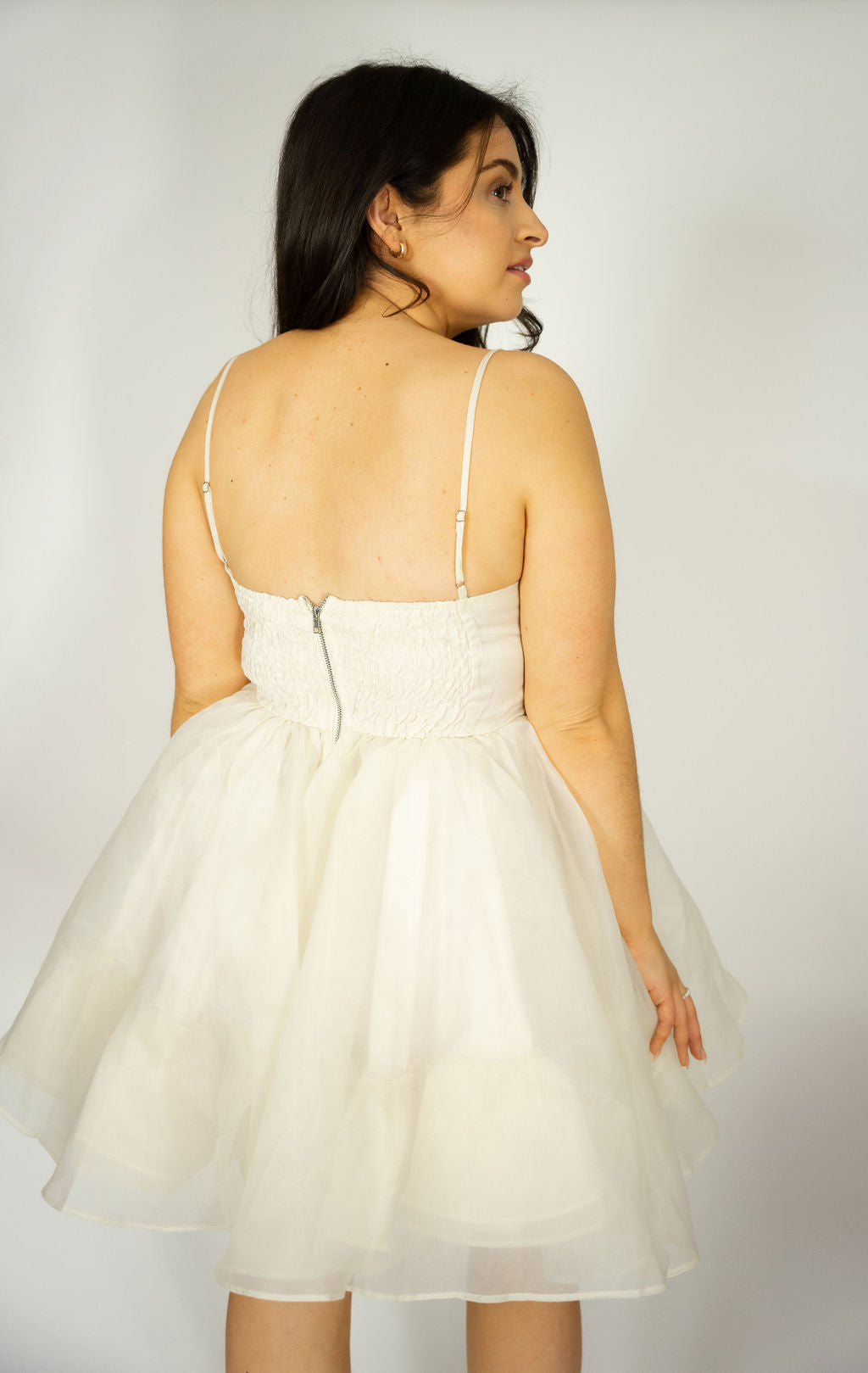 Cora Pleated Organza Dress