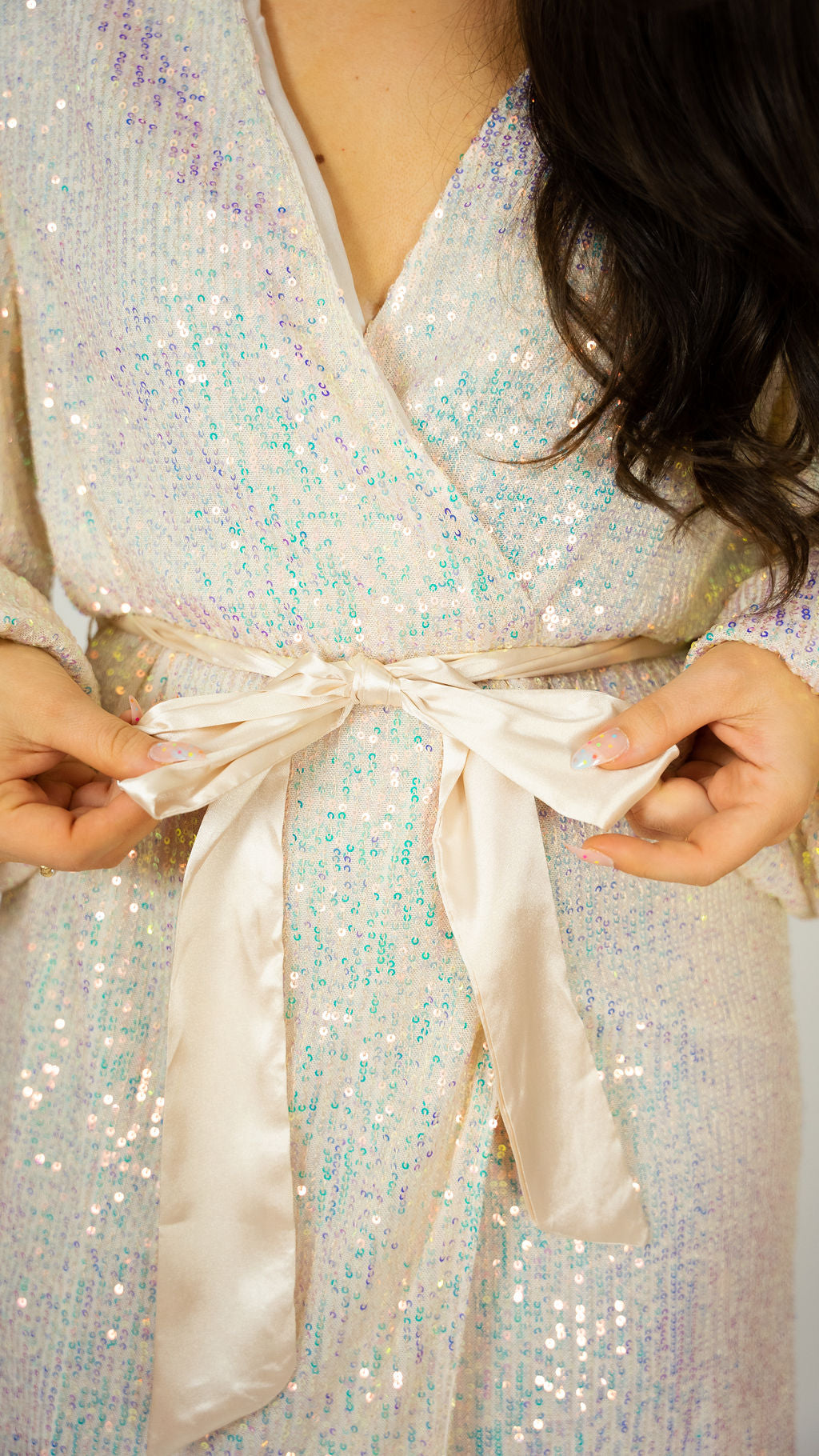 Bowie Sequin Wrap Dress