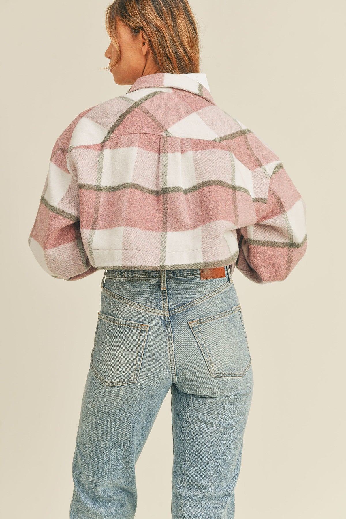 Bambi Cropped Flannel Plaid Shacket