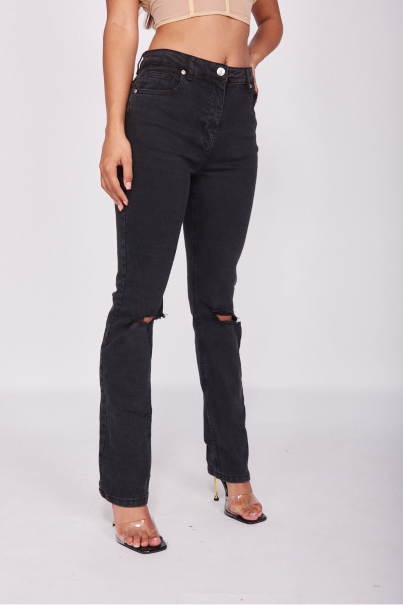 Andrea Distressed Straight Leg Jeans