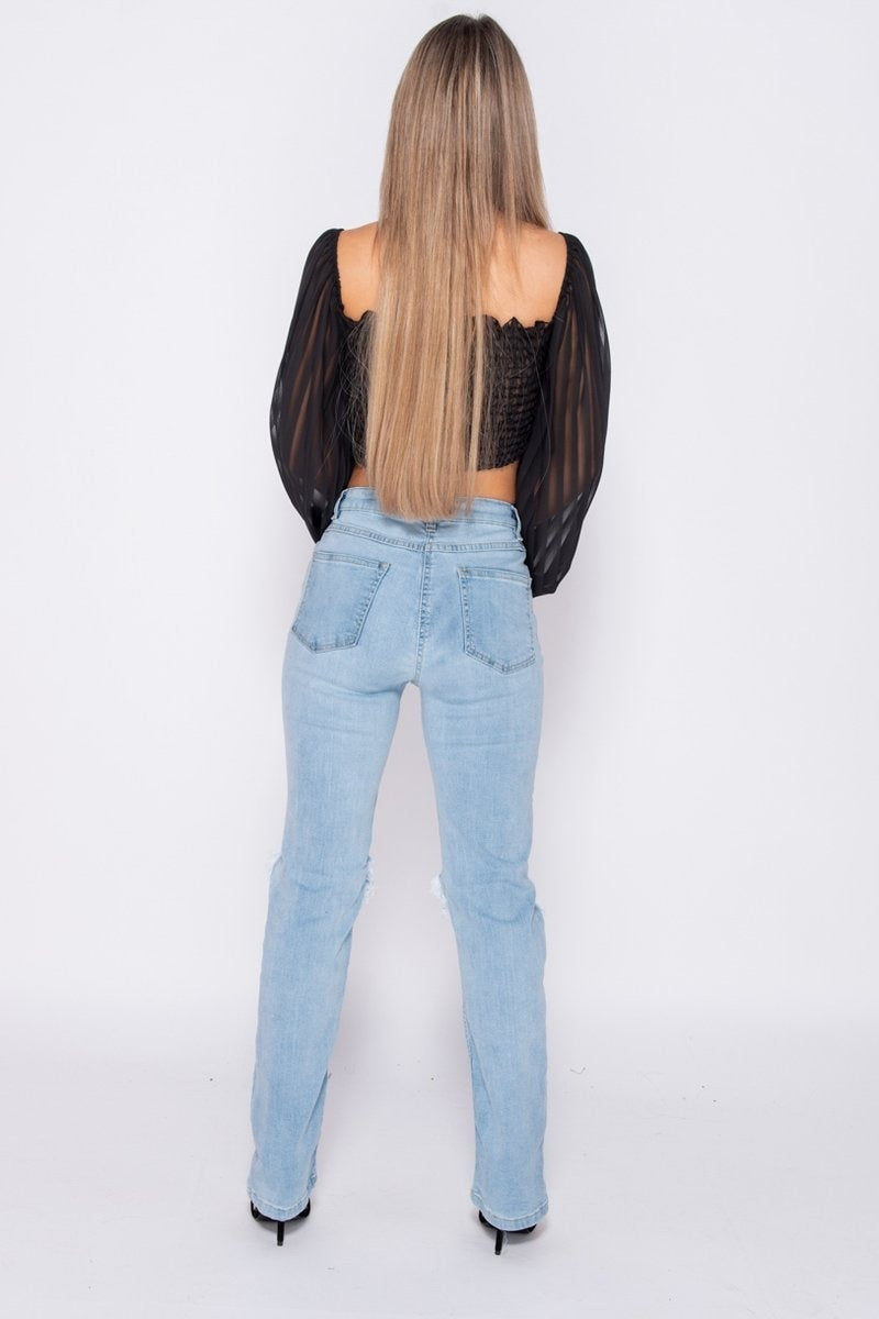 Andrea Distressed Straight Leg Jeans