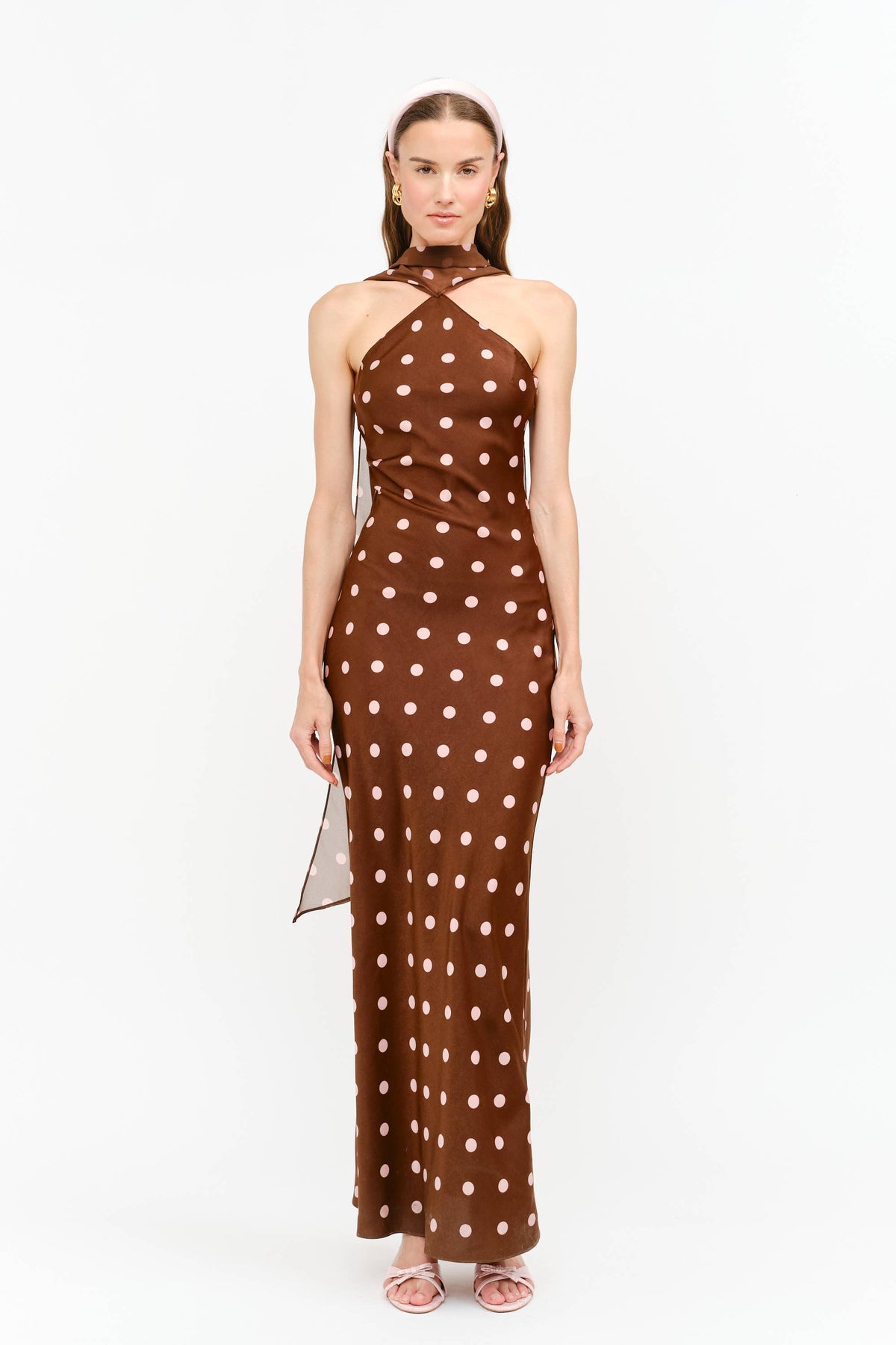 Jan Polka Dot Halter Maxi