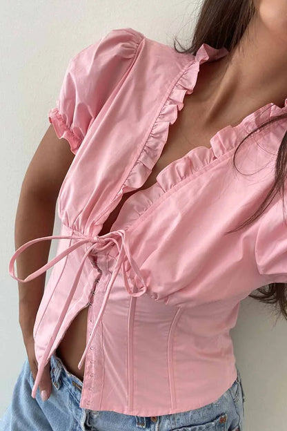 Irene Puff Sleeve Corset Top