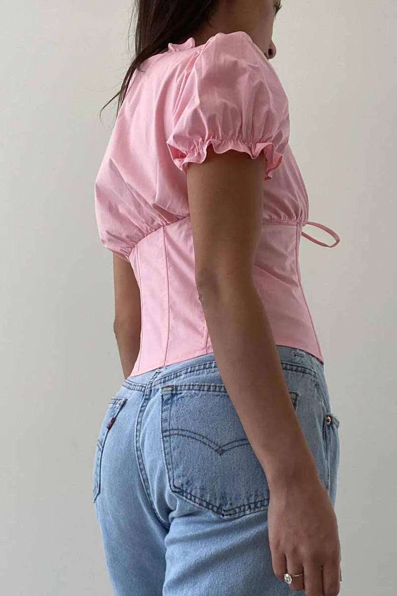 Irene Puff Sleeve Corset Top