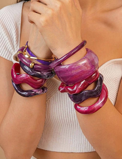 Wave Acrylic Bangle Bracelet