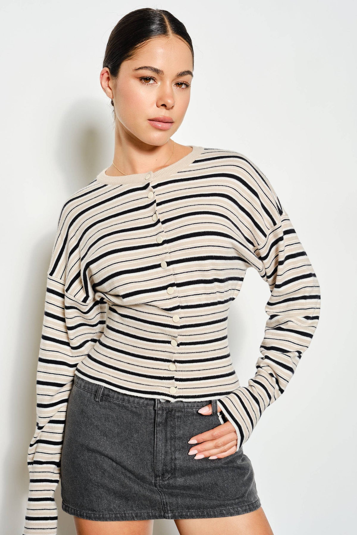 Jayda Striped Cardigan