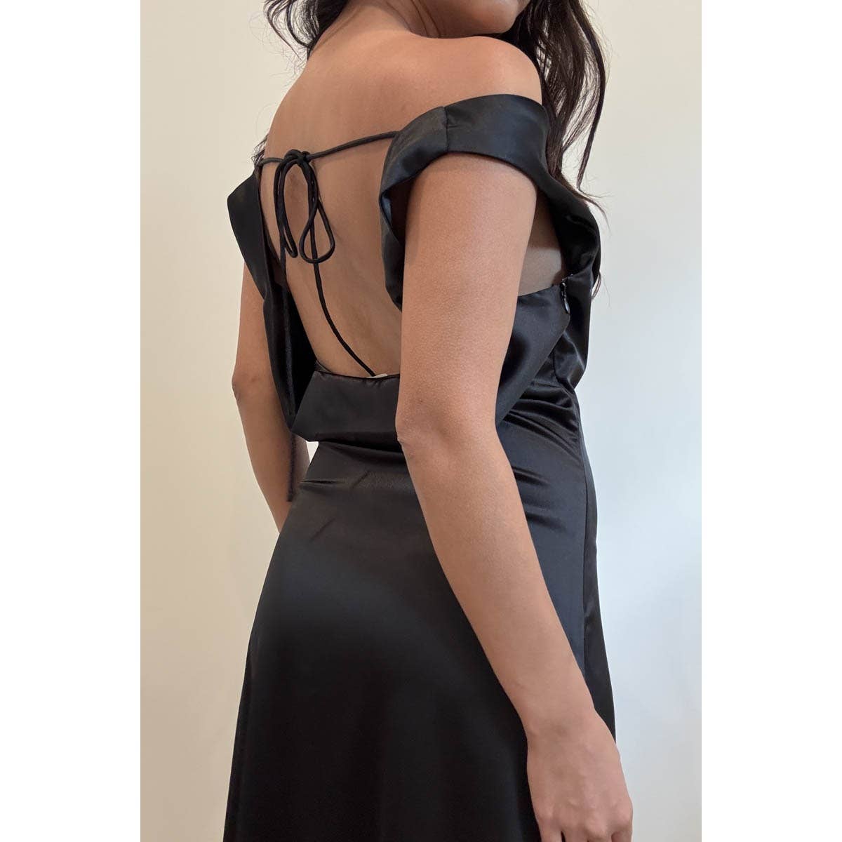 Jazlyn Satin Cowl Neck Maxi Flare Dress