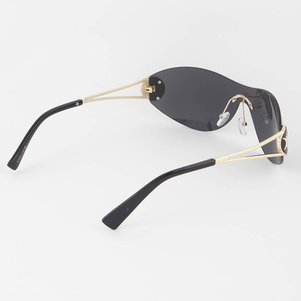 Rimless Star Shield Sunglasses