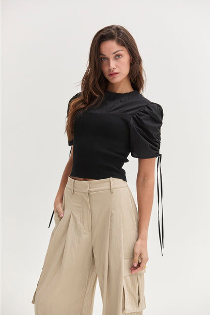 Kendra Shirred Sleeve Top