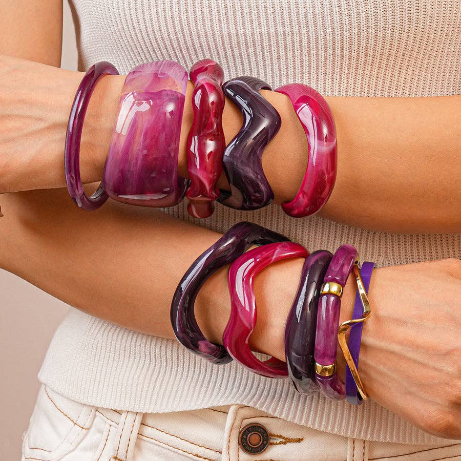 Wave Acrylic Bangle Bracelet
