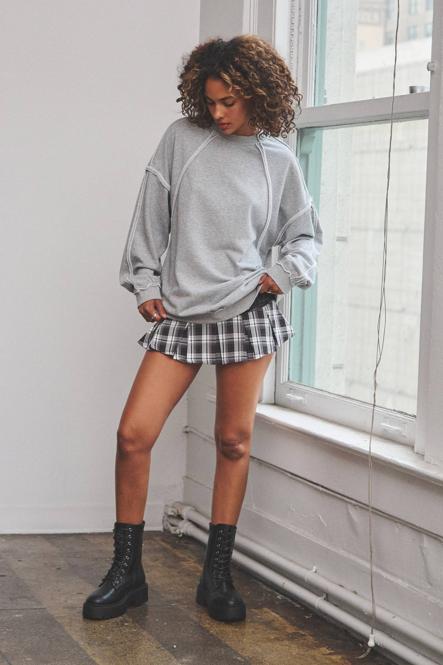 Fahima Checkered Micro Skort