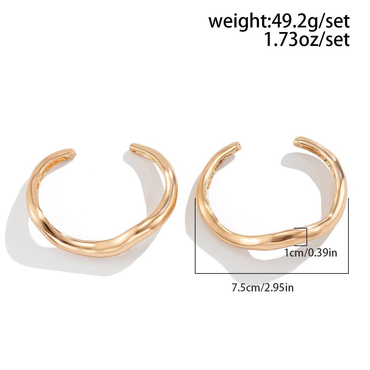 Alloy Wavy Open Cuff