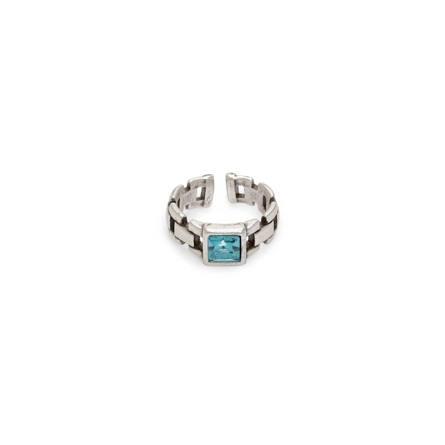 Handmade 925 Silver Plated Crystal Brass Ring