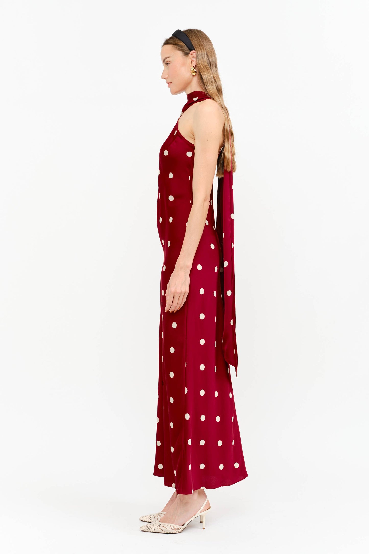 Jan Polka Dot Halter Maxi