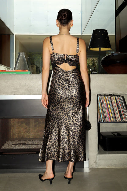 Ella Metallic Leopard Maxi Dress