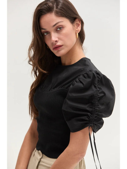 Kendra Shirred Sleeve Top
