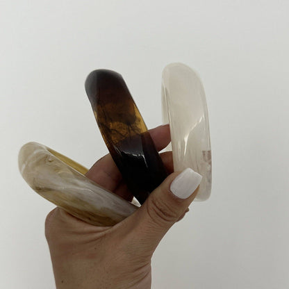 Square Acrylic Resin Bangle Bracelet