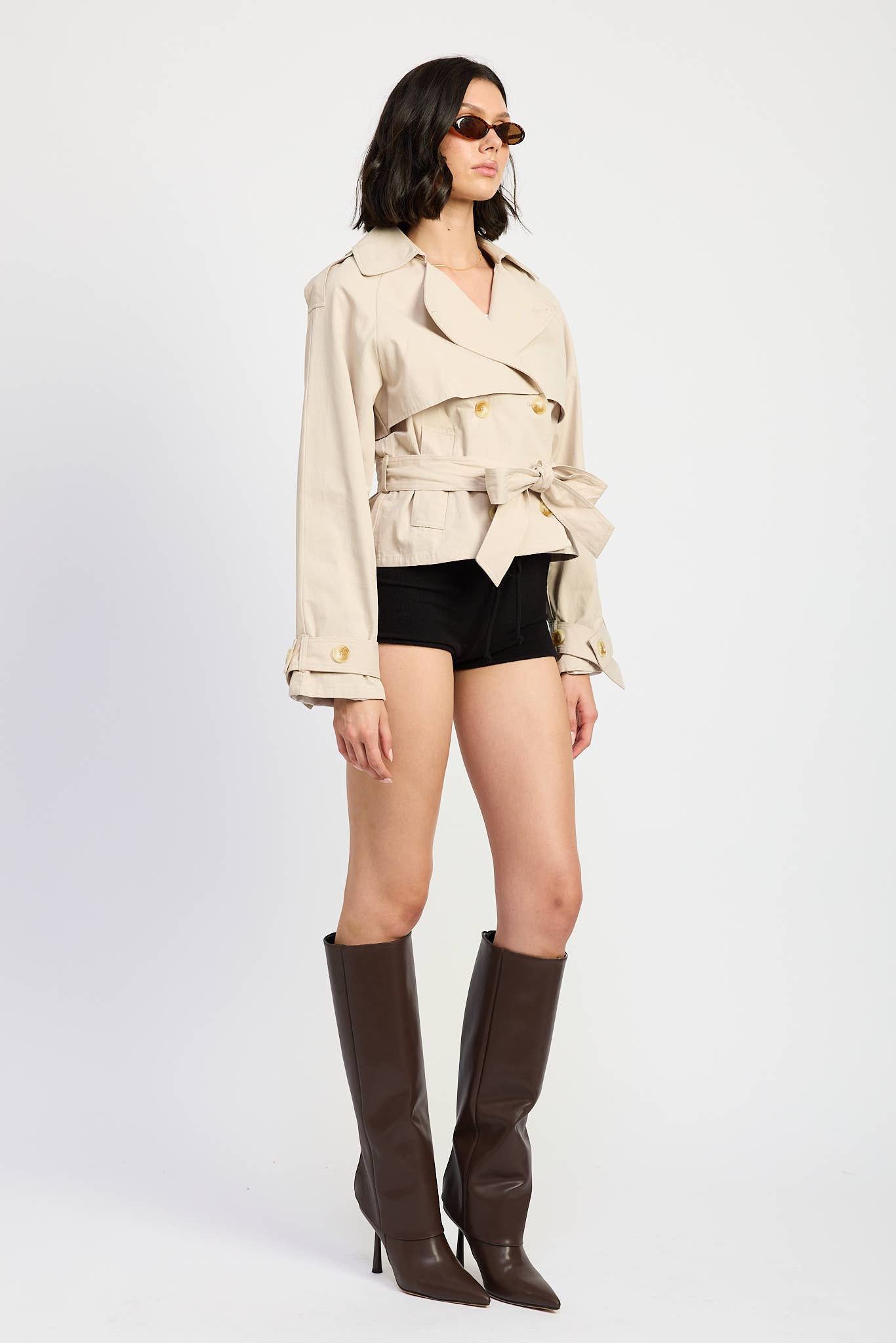 Isadora Layered Cropped Trench Coat