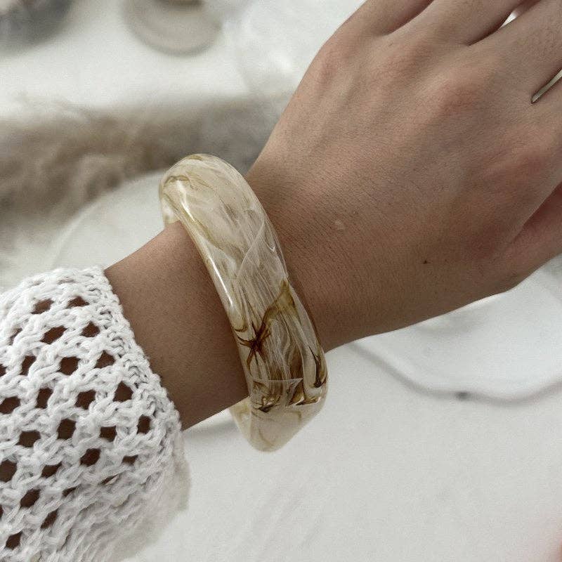 Square Acrylic Resin Bangle Bracelet