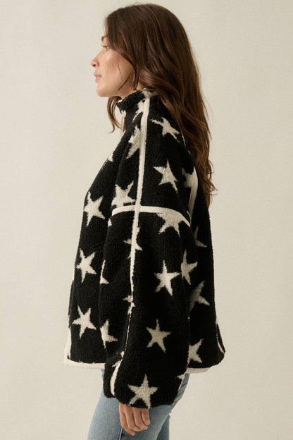 Kleo Star Sherpa Fleece Zip-Up Jacket