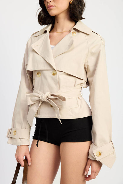 Isadora Layered Cropped Trench Coat