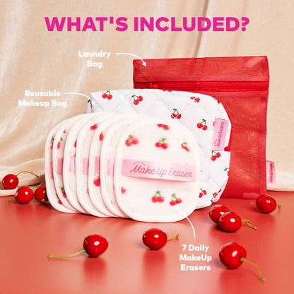 MakeUp Eraser Cherry Crush 7-Day Set & Makeup Bag Gift Set