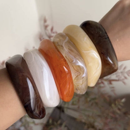 Square Acrylic Resin Bangle Bracelet